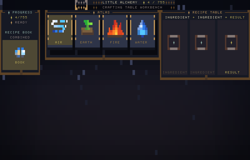 Fresh game with the four starter elements